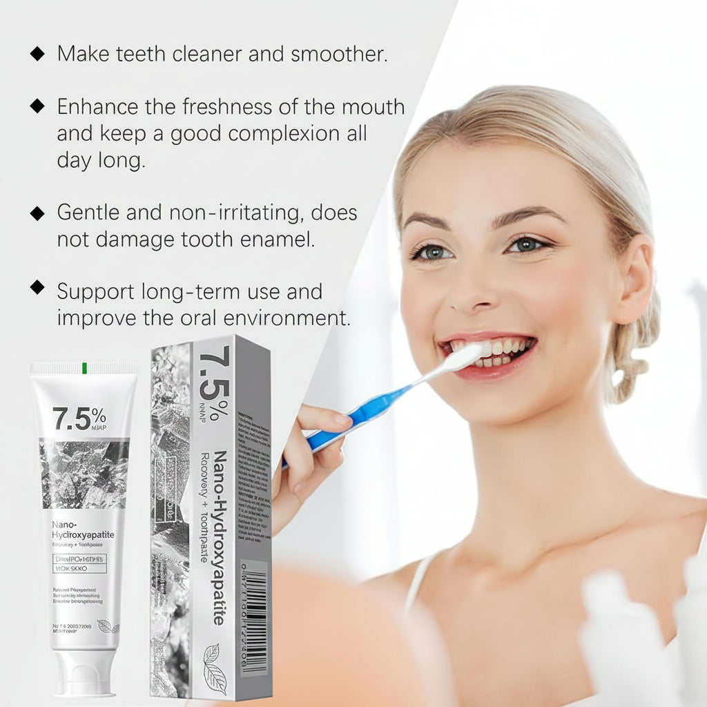 7.5% Nano Hydroxyapatite Fluoride Toothpaste – Teeth Whitening & Enamel Care